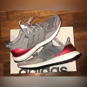 Adidas Ultraboost 1.0 DNA Running Shoes Gray Scarlet HR0062 Mens New